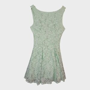 Sleeveless Sequin Dress Mint Green Lace‎ Party Dance Juniors 13 Going Out
